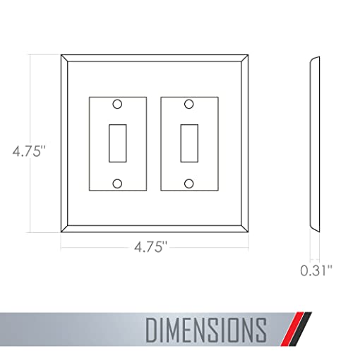 Image of TayMac 4400W Paintable Double Toggle Light Switch Wall Plate Cover, White, 2-Gang (Pack of 10)