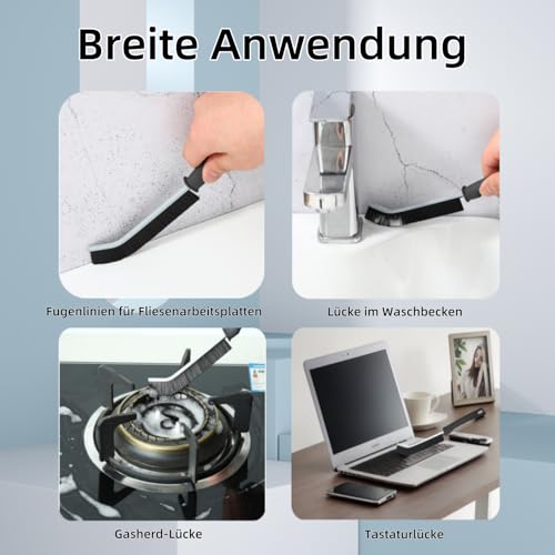 Olihpyyut Spaltreinigungsbürste Set - Fugenbürste Bad - Hartborsten-Eckenreinigungsbürste - Reinigungsbürste Geeignet für Küche Haus Toilette Fenster Fahrzeug Wasserhähne Fugen