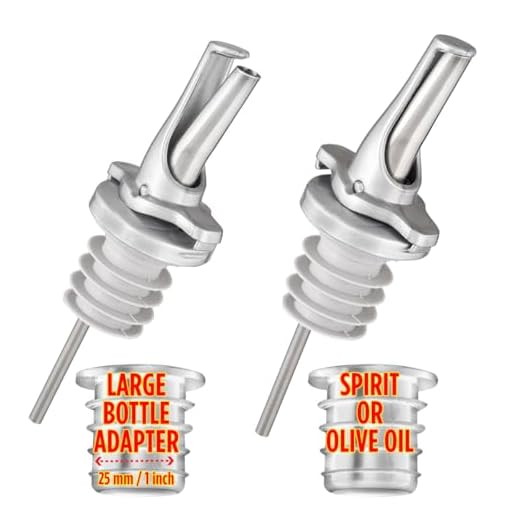 Bec Verseur pour Boissons Alcoolisées - Bec Verseur Alcool Breveté - Bec Verseur Vin et Huile - Doseur Bouteille précis - Convient à la Plupart des Bouteilles - Argent - 2 unités