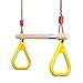 Produktbild PELLOR Multifunktions -Kinderholz Trapeze Schaukel mit Kunststoff-Ringe (Gelb)