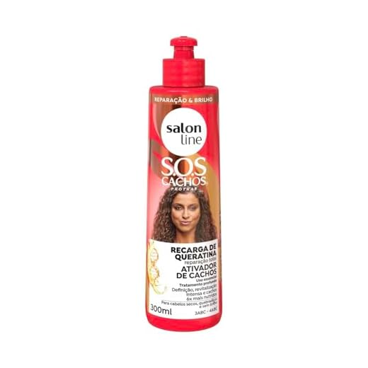 Salon Line, Ativador de Cachos, SOS Cachos, Recarga de Queratina, Vegano - Para Cabelos Cacheados e Crespos, 300ml