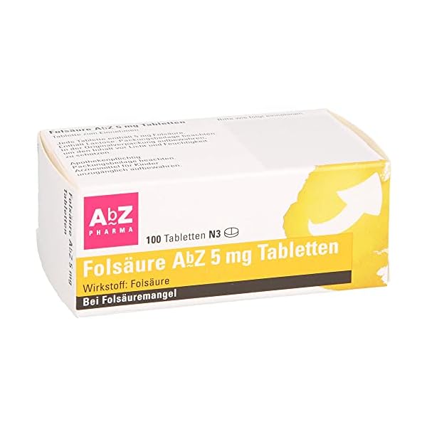 Folsäure AbZ 5 mg Tabletten: Gut versorgt bei Folsäure-Mangel, 100 Tabletten – Bild 6