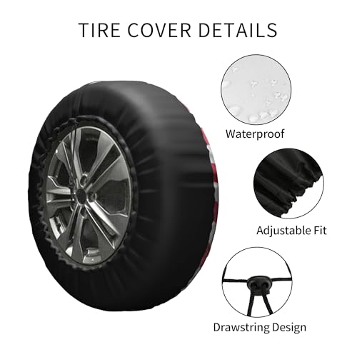 Image of Vintage American Uncle Sam Flag Spare Tire Cover, Wheel Protection Device 14-17 Inches, with Waterproof Dust-Proof UV Sun Wheel Tire Cover Suitable for SUV, RVs, Travel Trailers, Trucks (LTTSM-14)
