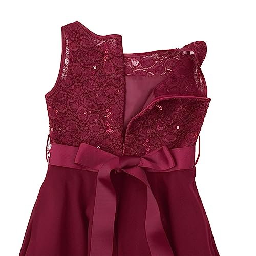 Flower Girl Sequin Lace Chiffon Sleeveless Wedding Party Dresses Bridesmaid Birthday Pageant Ball Gown4