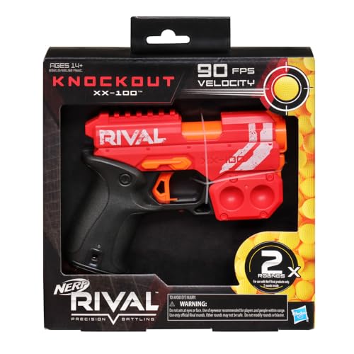 Image of Nerf Plastic Rival Knockout XX-100 Blaster Round Storage, 90 FPS Velocity, Breech Load Includes 2 Official Rival Rounds Multicolor