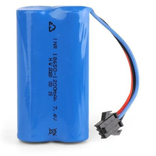 ZWDCVFGK Batterie au Lithium polymère 7.4V 1200mAh 18650, pour véhicule d'escalade électrique à Quatre Roues motrices télécommandé
