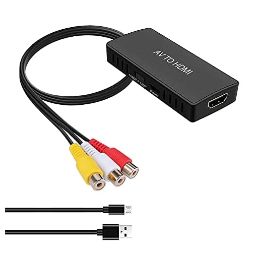 AV to HDMI Adapter, RCA to HDMI Adapter Converter Dingsun 3RCA CVBS AV Composite to HDMI Converter Adapter Supports PAL/NTSC, 1080P for VHS, VCR, Old DVD Players