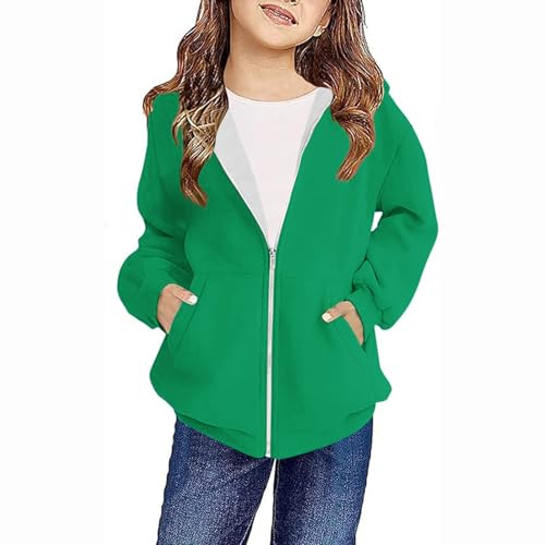 Oversized Zip up Hoodie for Girls Trendy Youth Hooded Sweatshirt Fall Cute Kid Y2k Jacket Casual Winter Teens Clothes2