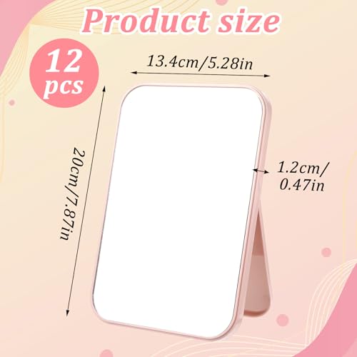 Lemecima 12 espejos de mesa plegables rosa y beige miniatura 2