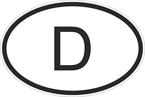 Akachafactory Autocollant Sticker Drapeau Oval Code Pays Voiture Moto Allemagne Allemand d
