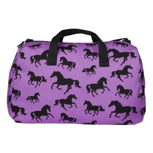 AWST Int'l Lila Silhouette Horse Duffle-Purple3