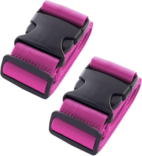 Image of Luggage Straps: Secure Your Belongings, Made Seat Belt Material Size 2 inch X6.5FT Color + 1 ADD A Baggage Belt(1 inchX20 inch Black) (Purple, 4 Pack)