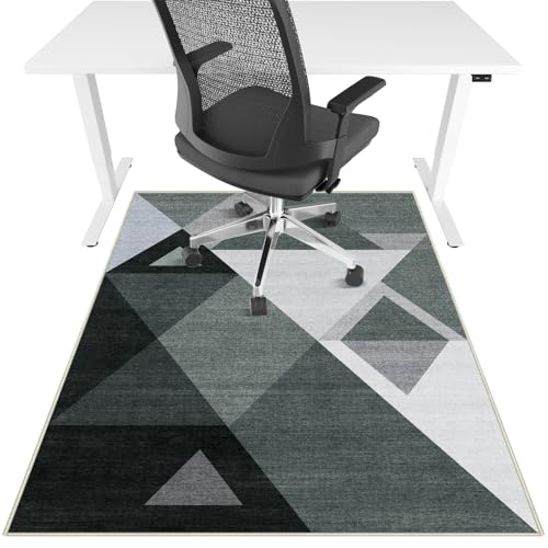 Office Chair Mat for Hardwood Floor & Tile Floor,36'X 48' Heavy Duty Desk Chair Mat for Hard Floors, Under Desk Rug for Rolling Computer Chair,Anti Slip,Low Pile Carpet Protector-Triangle