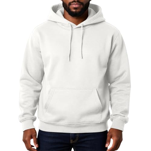 Men's Hooded Pullover Casual Comfortable Long Sleeve Drawstring Workout Hoodies Sweatshirts with Pocket