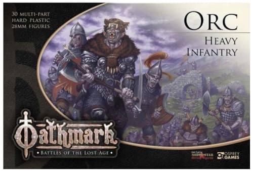 Oathmark Orc Heavy Infantry - 30 Count Plastic Miniature Wargame Figure Set - Age 15+