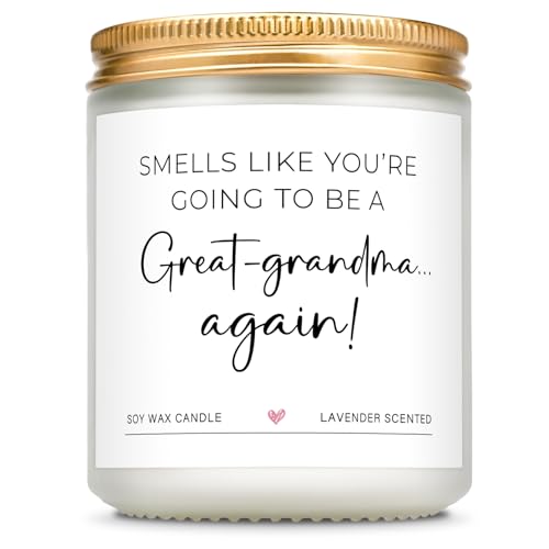 Great Grandma Gifts for Great Grandma Baby Announcement Christmas - 7 Oz Lavender Scented Candles (Great-Grandma Again)