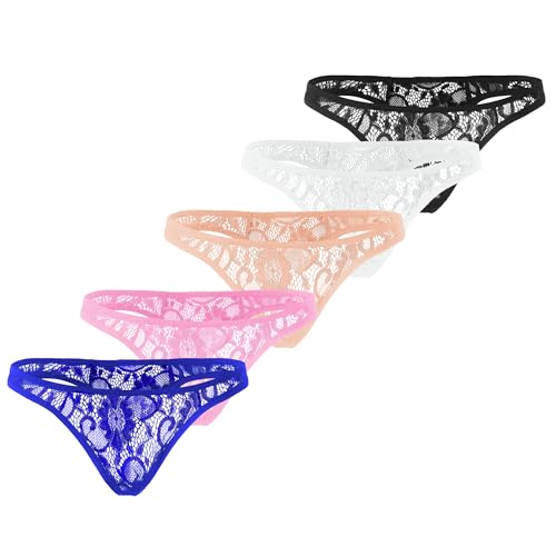 QiaTi Mens lace Panties Sexy Sissy Underwear Transparent Briefs Breathable Printed Pouch for Men2