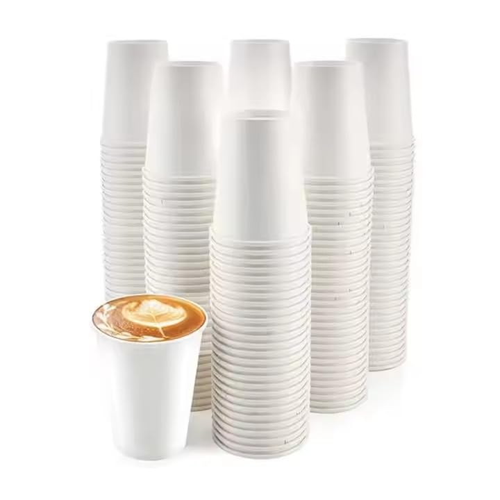 Reviews de Vaso blanco disponible en línea. 46 BLIPACK 100 Vasos Térmicos Ecológicos Blancos para Café Bebidas Calientes, 355ml/12oz, Papel con PLA, Paquete de 100 Unidades