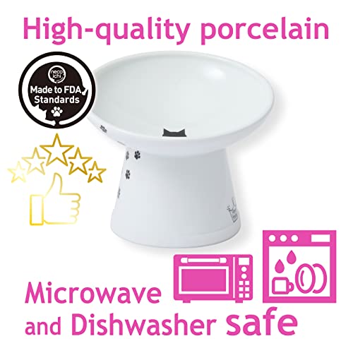 Necoichi Extra Wide Raised Cat Food Bowl (Cat, Extra Wide Tilted) #TOP2