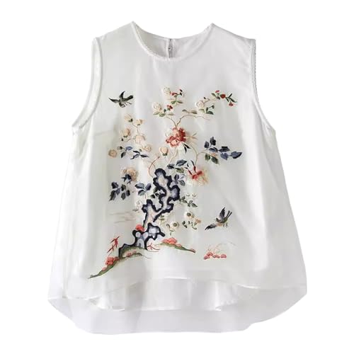 Gilet Chinois Sans Manches en Organza Brodé pour Sublimer une Tenue d'Été