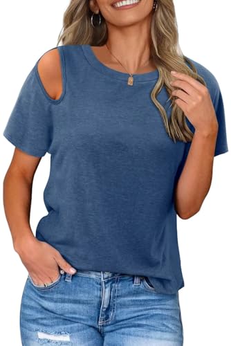 KISSMODA Summer Short Sleeve T Shirt Loose Fit Casual Dressy Women Top 2025 Trendy Ladies Fashion Blouses(S-3XL)