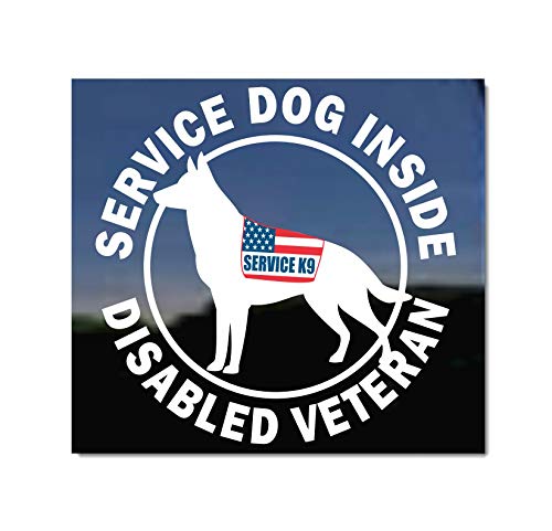 NickerStickers® Service Dog Inside Disable Veteran Window Decal