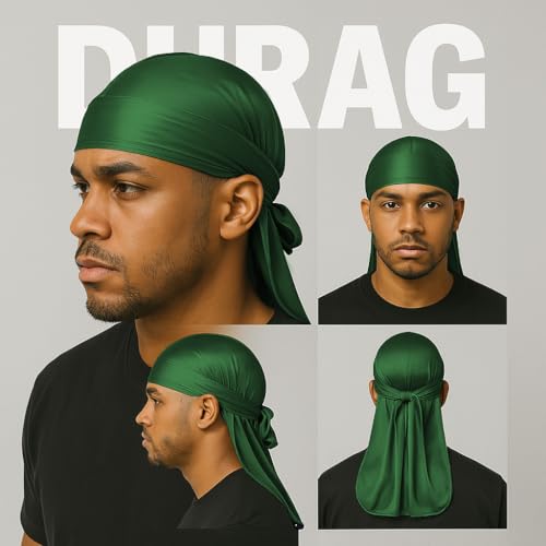 Image of Premium Durag Pack for Men, Silky Doo Rag Cap for 360 540 720 Waves