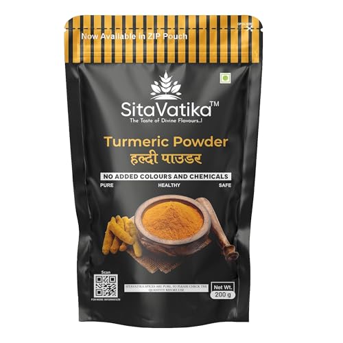 Image of Sitavatika Pure Turmeric Powder 200gm No Added Colours and Chemicals with Natural Oils Rich Tasty and Healthy Golden Spices Haldi No added Colours and Chemical