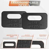 Yes4All Gewichtsscheiben aus Gusseisen für Rucksäcke – verschiedene Größen für Rucksäcke, Schwünge, Kniebeugen, Krafttraining, Fitness-Workout und Heimübungen – Ansicht 3