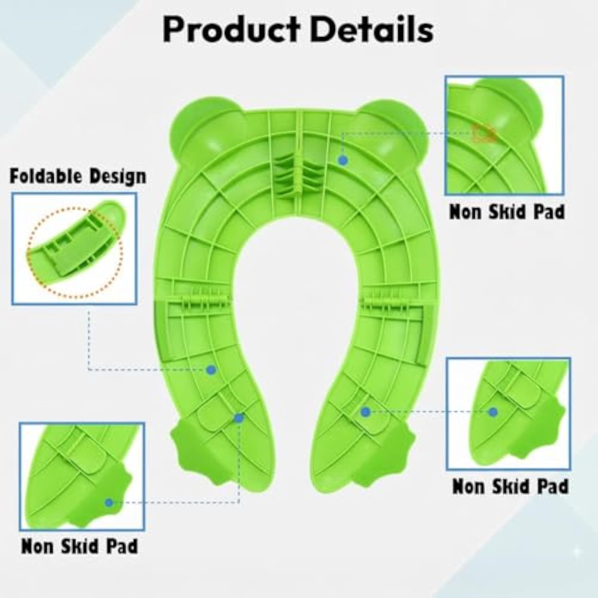 Potty Training Seat for Babies, Foldable with Frog Design
