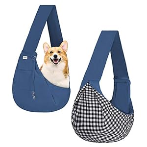 FDJASGY Small Pet Sling Carrier-Hands Free Reversible Pet Papoose Bag Tote Bag with a Pocket Safety Belt Dog Cat for Outdoor Travel Navy Blue FDJASGY Small Pet Sling Carrier-Hands Free Reversible Pet Papoose Bag Tote Bag with a Pocket Safety Belt Dog Cat for Outdoor Travel Navy Blue