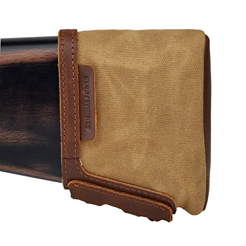 Gun Recoil Pad Rifle Extension Pad With Matching Rifle Sling Straps, Leather And Canvas (Khaki) #TOP3
