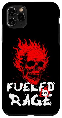 Funny Adult Humor, Skull on Fire Fueled by Rage X}zP[X iPhone 11 Pro Max p