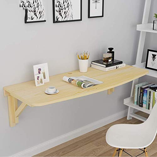 Table murale pliable en bois bureau rabattable flottant gain de place - 2
