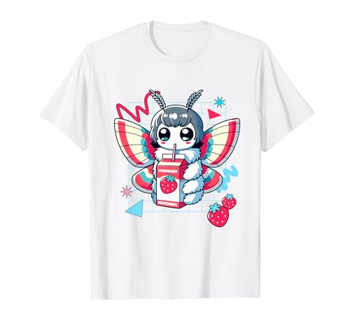 Cute Moth Baby Kawaii Anime Leche de fresa, polilla bebé de los años 80 Camiseta
