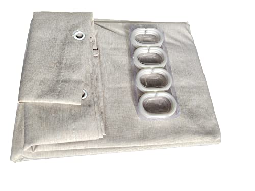 JIUJ Rideau de douche résistant aux moisissures - H:180 x W:200 cm - Coton et lin - Antistatique - Imperméable - Très épais - Pour salle de bain - Tissu en coton de qualité supérieure (blanc cassé)