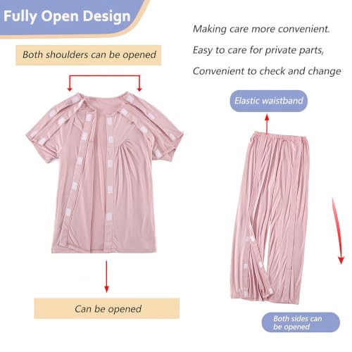 Image of Adaptive Post Surgery Pajama Set,Side Tear Away Patient Clothes for Men(Gray,L)