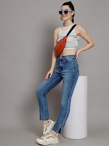 Image of GUTI Womens High Rise Ankle Length Jeans