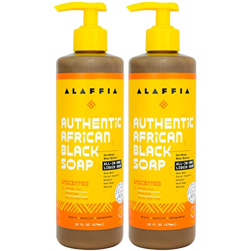 Alaffia Authentic African Black Soap, Unscented 2-Pack, 16 Oz Ea image 5