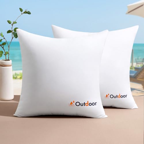 Miulee PRINTS_INSERTS_WP_2P_4545 Pack Of 2 18X18 Outdoor Waterproof Throw Pillow Inserts, Decorative Water-Resistant Pillow Cushion For Patio Garden thumb #1