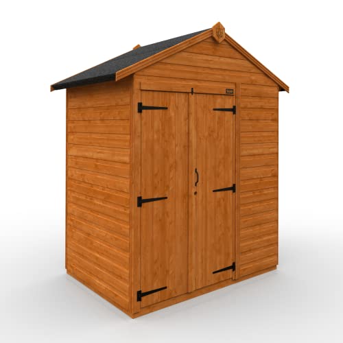 Image of TigerFlex Shiplap Apex Double Door Windowless Wooden Garden Shed 4 x 6 ft