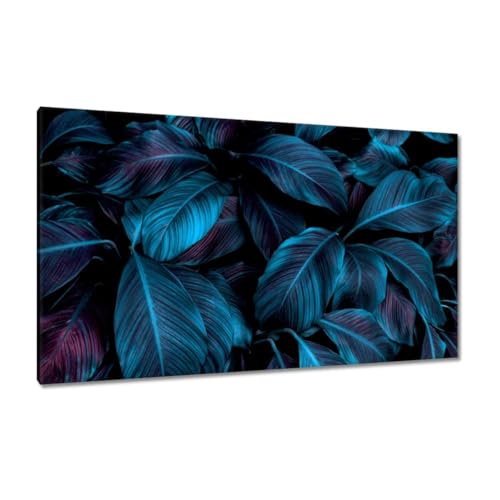 Peinture imprimée sur toile pour habiller un mur vide avec de magnifiques feuilles bleues