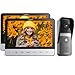 TMEZON Videoportero 4 Hilos,Timbre Video Sistema de intercomunicación con 2 * 7 zoll Monitor y Timbre con Cable,Vista en Vivo y conversación, Desbloqueo por Monitor Interior,para 1 Familia
