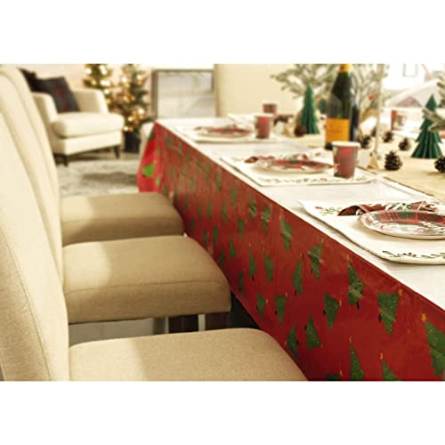 Juvale Plastic Tablecloths For Holiday Party, Christmas Tree Design (54 X 108 In, 6 Pack) #TOP2