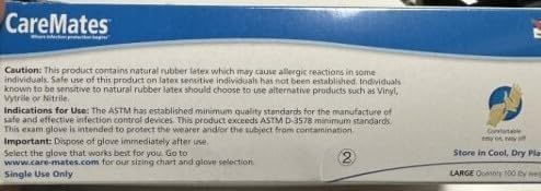 CareMates Disposable Medical Exam Gloves Latex Powder Free Large - 100 ct, Pack of 3