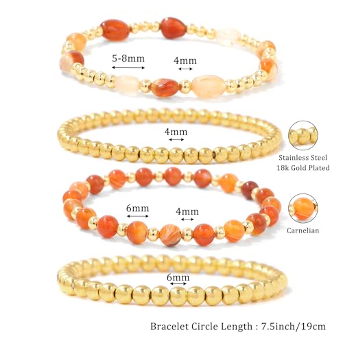 Gold Beaded Bracelets for Women Gold Bracelet Stack Natural Stone Bracelet Healing Crystal Bracelet Stretch Gemstone Bracelets2