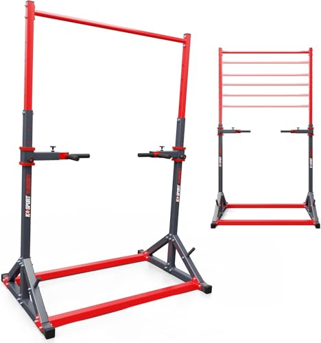 K-Sport: Free standing Pull-Up Bar Up To 150 KG - Training Station With Pull-Up Bar & Handles For Dips - Pull-Up Tower For Muscle Training, incl. E-Book