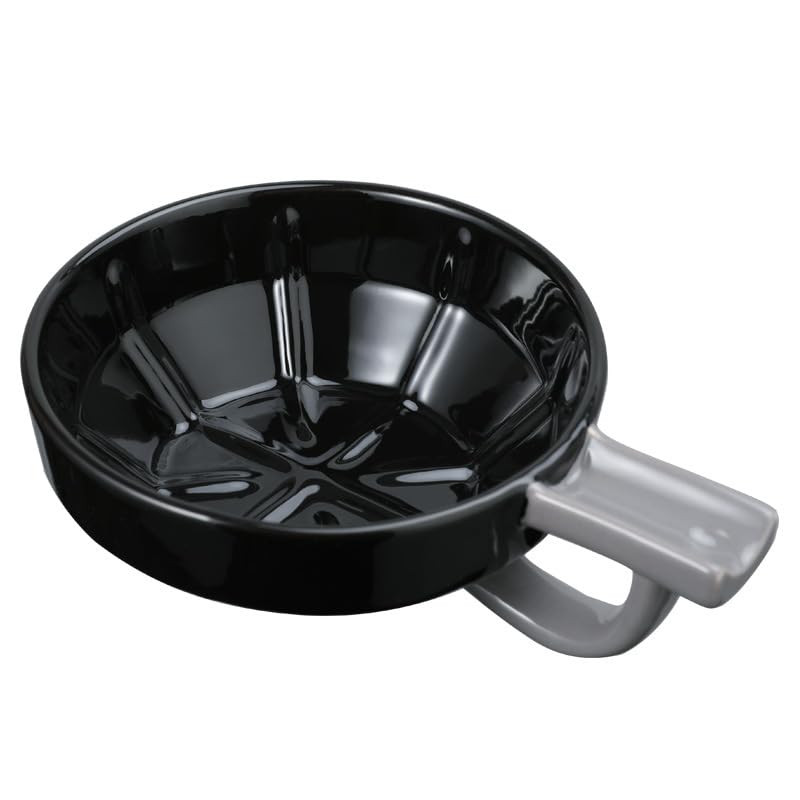 Set di ciotole da barba con porta pennelli, nero, diametro 13 cm, 400 g, 2 pezzi