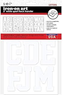 SEI Paper Sport Letter Transfers 3-inch, White