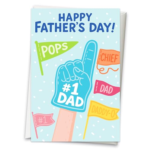 Hadley Designs Happy Father's Day Card from Son or Daughter - Fathers Day Cards from Kids, Fathers Day Card for Son Husband Brother Uncle Son-in-law or Father-in Law